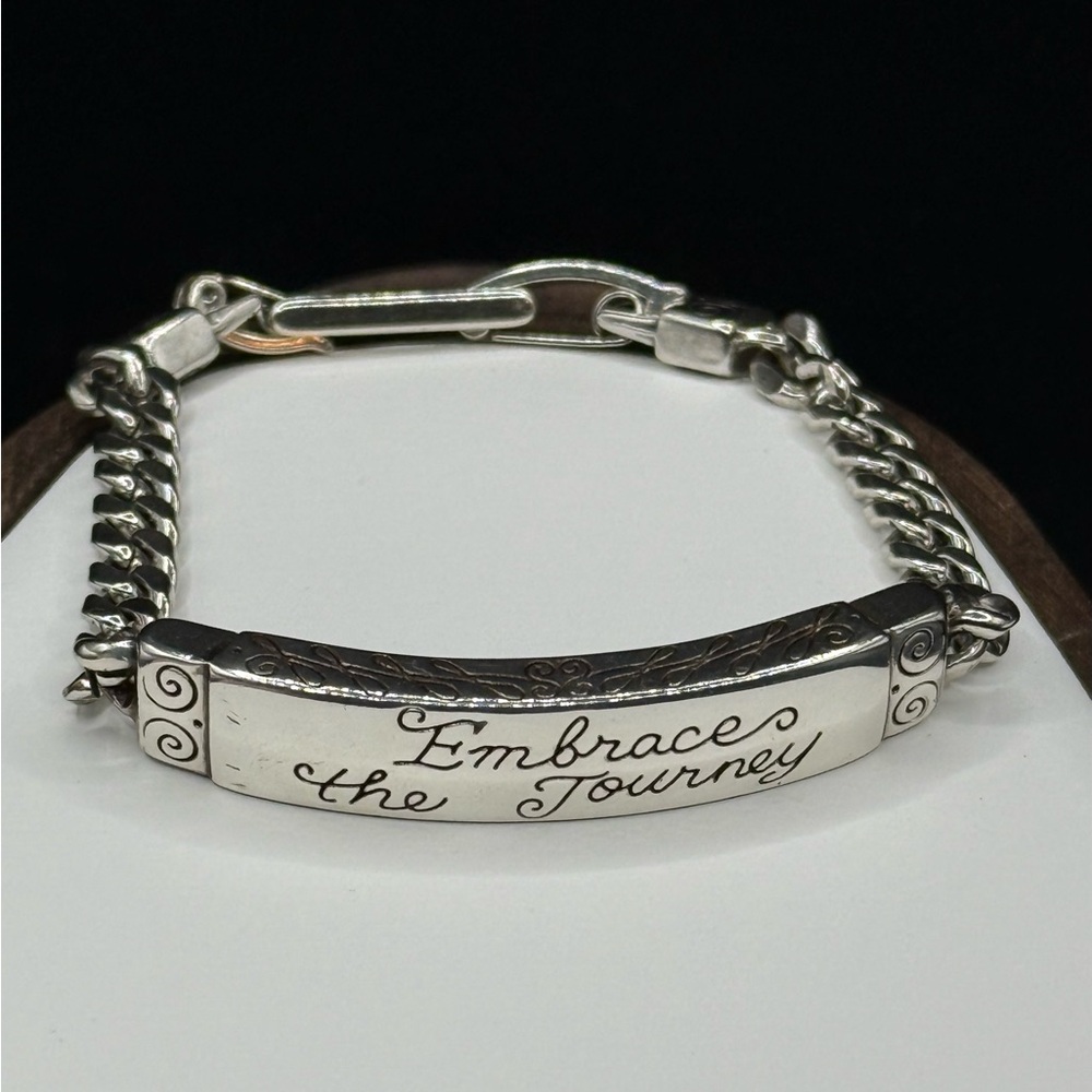 SOLD Vintage Brighton Embrace The Journey ID Style Bracelet 8”